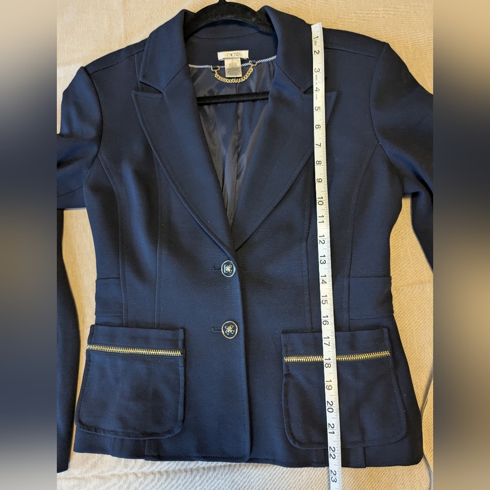 Cache Women's Navy Blazer with Gold Accents - Picture 8 of 9